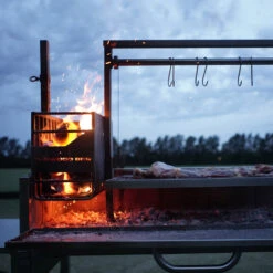 Tagwood BBQ "BBQ03SI" Argentine Santa Maria Wood Fire & Charcoal Grill -Traeger Pellet Grills Charcoal Grill firebox BBQ03SS duskshot