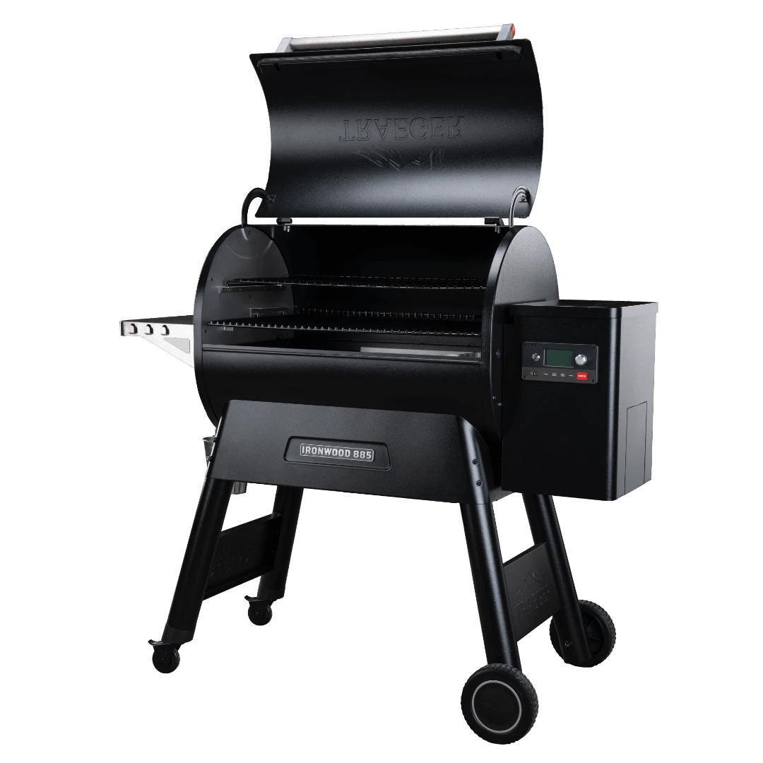 Traeger "Ironwood 885" Pellet Grill Traeger "Ironwood 885" Pellet Grill -Traeger Pellet Grills Ironwood 885 Lid Open