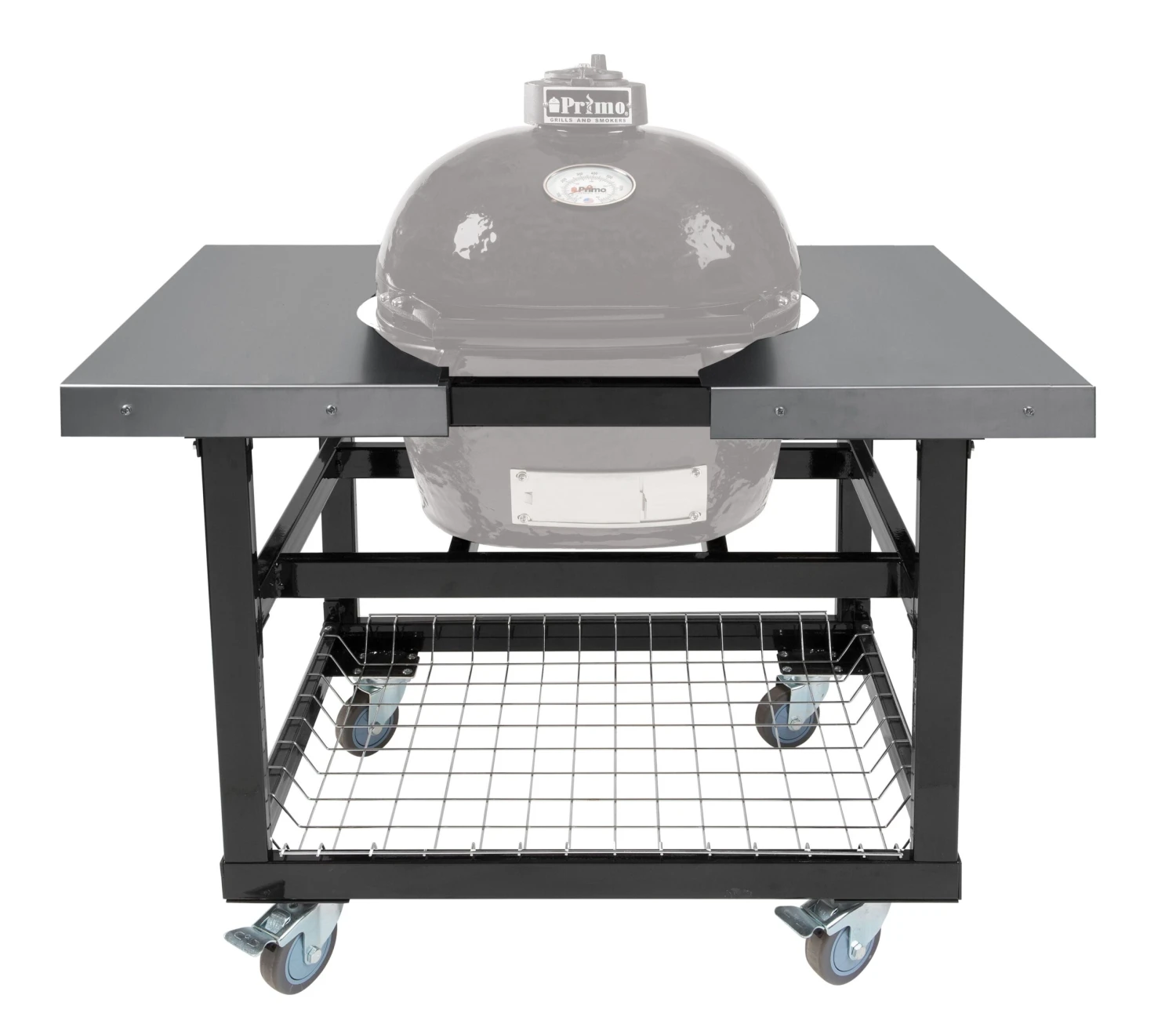 Primo "Cart Base with Basket and Stainless-Steel Side Shelves" - Junior Primo "Cart Base With Basket And Stainless-Steel Side Shelves" - Junior -Traeger Pellet Grills Primo Cart 320 Ghost Grill scaled