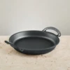 AUS-ION 'QUENCHED' 30cm Seasoned Wrought Iron Dual Handle 'Bigga' Pan