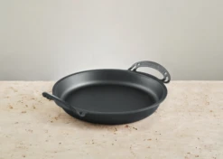 AUS-ION 'QUENCHED' 30cm Seasoned Wrought Iron Dual Handle 'Bigga' Pan