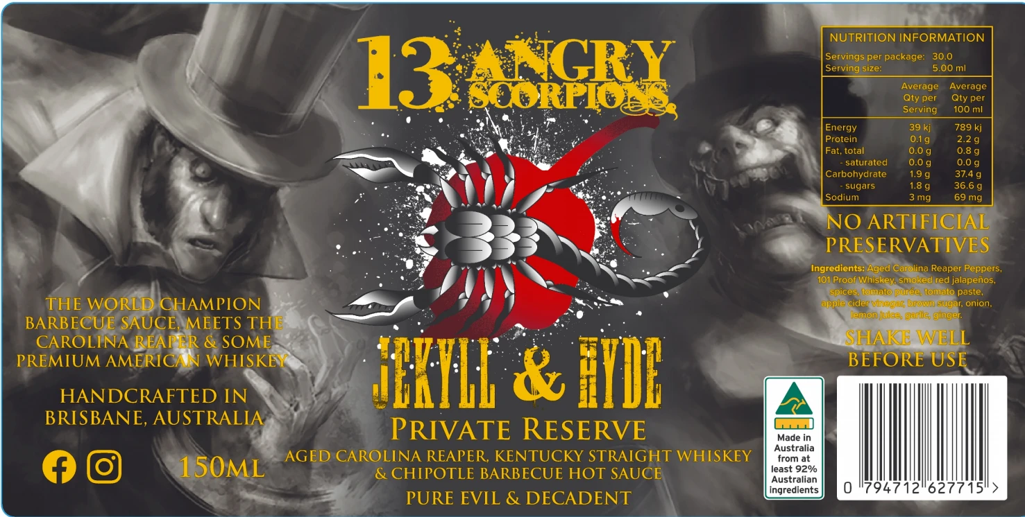 13 Angry Scorpions "Jekyll & Hyde Private Reserve" Hot Sauce 13 Angry Scorpions "Jekyll & Hyde Private Reserve" Hot Sauce -Traeger Pellet Grills Screenshot 1 1024x1024 2x d442e6b7 3314 4a33 899d 30f73908c2f9