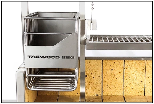 Tagwood BBQ "BBQ23SS" XL Argentine Charcoal & Woodfired Parrilla Grill Tagwood BBQ "BBQ23SS" XL Argentine Charcoal & Woodfired Parrilla Grill -Traeger Pellet Grills Tagwood Grills Firebox feature