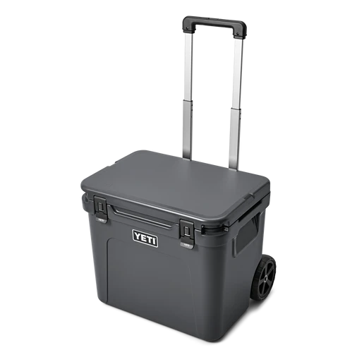 YETI "Roadie" 60 - Wheeled Hard Cooler -Traeger Pellet Grills Wholesale Hard Coolers Roadie 60 Charcoal 3qtr Front Handle Up 7791 2400x2400 671058bf bc19 41c9 a934 486fd117b5ab