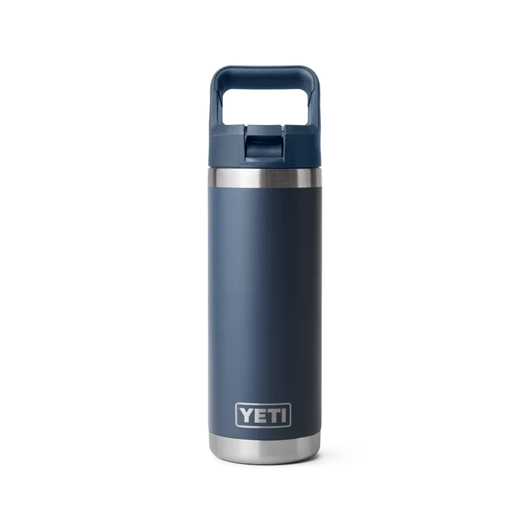 YETI "Rambler" 18oz Bottle W/ Straw Cap -Traeger Pellet Grills YETI Wholesale Drinkware Rambler 18oz Straw Bottle Navy Front 12881 2400x2400 ae7bf145 705e 42a5 86b6 4b964879eadc