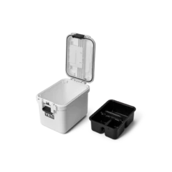 YETI "LoadOut" GoBox 15 Gear Box -Traeger Pellet Grills YETI Wholesale Loadout GoBox 15 White 3qtr Open 1300 B