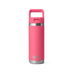 YETI "Rambler" 18oz Bottle W/ Straw Cap -Traeger Pellet Grills YETI Wholesale drinkware Rambler 18oz Straw Bottle Tropical Pink Front 12897 2400x2400 0ed37284 8686 48b8 a1ef 2d63f7b80b74