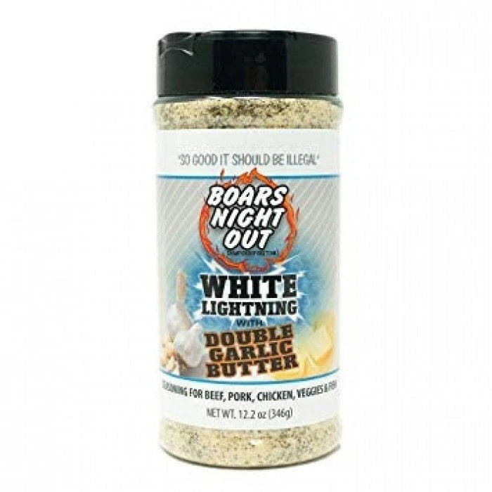 Boars Night Out "White Lightning Double Garlic Butter" Rub Shaker Boars Night Out "White Lightning Double Garlic Butter" Rub Shaker -Traeger Pellet Grills fa648b02a1505cec7e0dd505a4901e473b6b7955