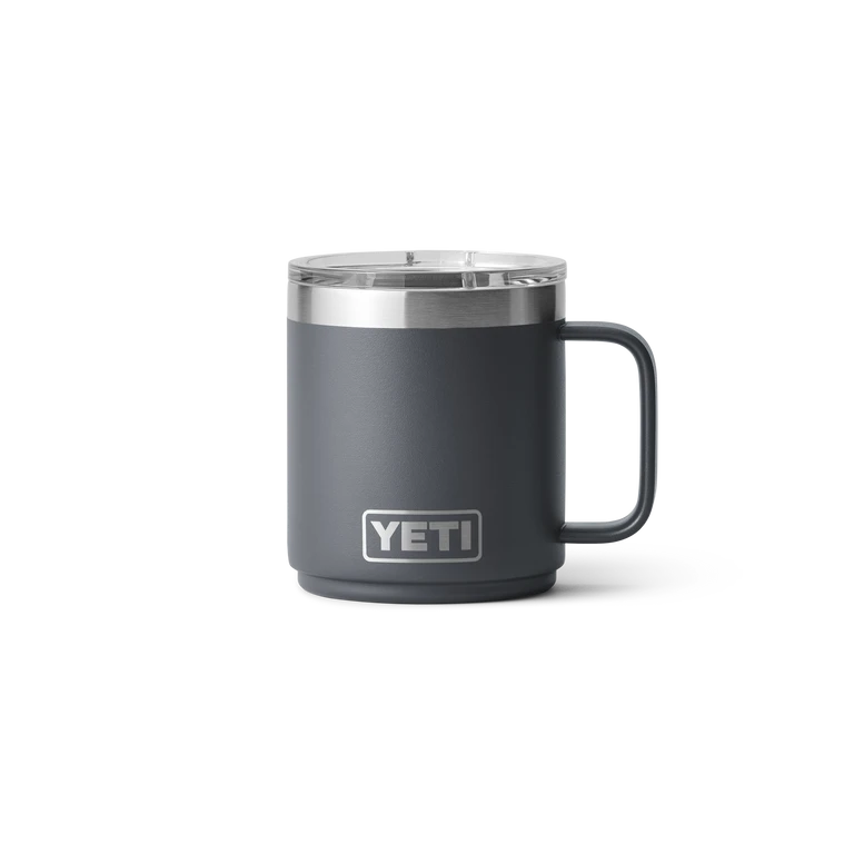 YETI "Rambler" 10oz Stackable Mug -Traeger Pellet Grills site studio Drinkware Rambler 10oz Mug Charcoal Front 4154 Primary B 2400x2400 643f725e b6c1 4ead 87f7 8b49acd06be3