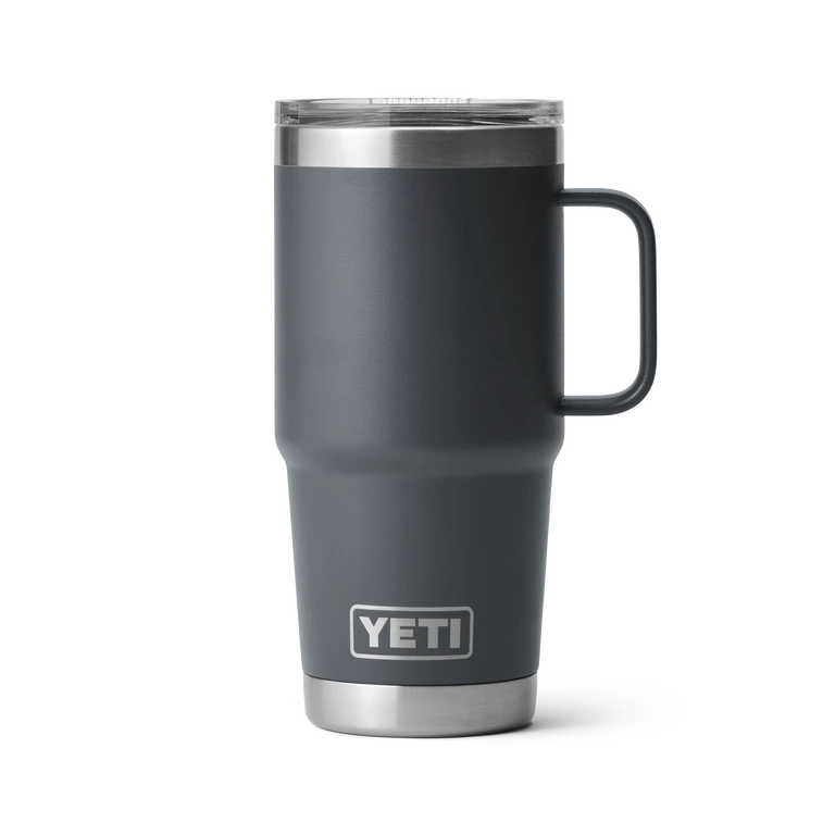 YETI "Rambler" 20oz Travel Mug W Stronghold Lid -Traeger Pellet Grills site studio Drinkware Rambler 20oz Travel Mug Charcoal Front 5069 Primary B 2400x2400 6fc28a3a 79fd 40c1 bcab a8429bcf8bfe