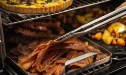 Traeger "ModiFIRE Fish & Veggie Stainless Steel Grill Tray" 3 Traeger "ModiFIRE Fish & Veggie Stainless Steel Grill Tray" -Traeger Pellet Grills traeger modifire fish veggie tray lifestlye 2