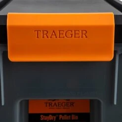 Traeger "StayDry Pellet Bin & Lid" 7 Traeger "StayDry Pellet Bin & Lid" -Traeger Pellet Grills traeger staydry pellet bin studio handle close